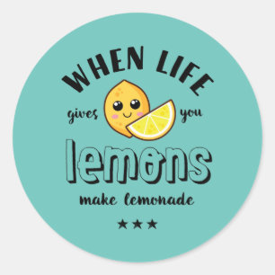 Wenn das Leben Lemon macht Lemonade Funny Summer Runder Aufkleber