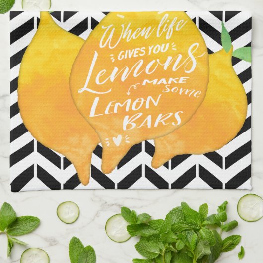 Wenn das Leben Lemonen macht Lemon Bars Zickzack Geschirrtuch (Gefaltet)