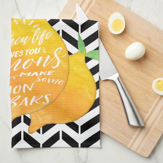 Wenn das Leben Lemonen macht Lemon Bars Zickzack Geschirrtuch (Viertel Falte)