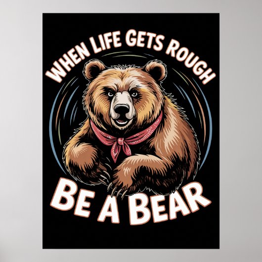 Wenn das Leben regnet, wird es ein Bär Poster (Vorne)