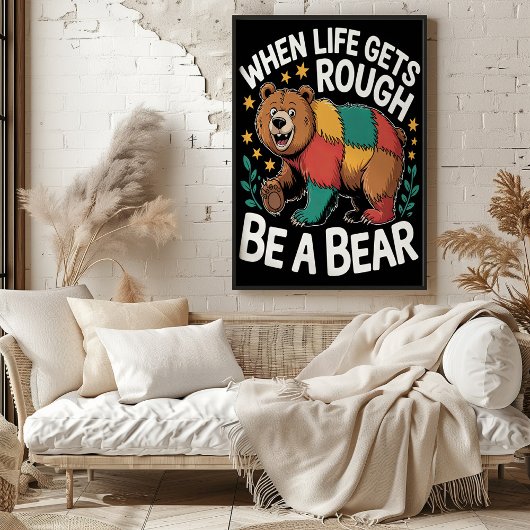 Wenn das Leben regnet, wird es ein Bär Poster