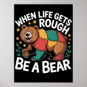 Wenn das Leben regnet, wird es ein Bär Poster (Vorne)