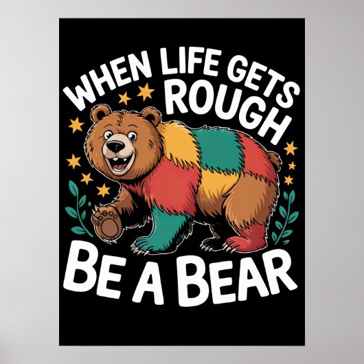 Wenn das Leben regnet, wird es ein Bär Poster (Vorne)