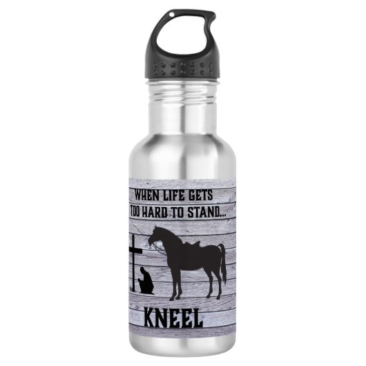 Wenn das Leben schwer wird, knien Edelstahlflasche (Vorderseite)