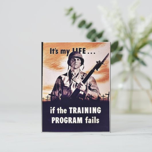 Wenn das Schulungsprogramm Versage Postkarte (Stehend Vorderseite)