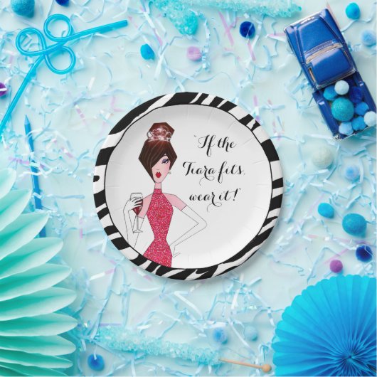 "Wenn das Tiara passt...es tragen!" Pappteller (Party)