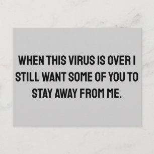Wenn das Virus vorbei ist 2020 Humor Postkarte