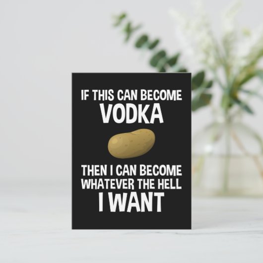 Wenn das Vodka werden kann Postkarte (Stehend Vorderseite)