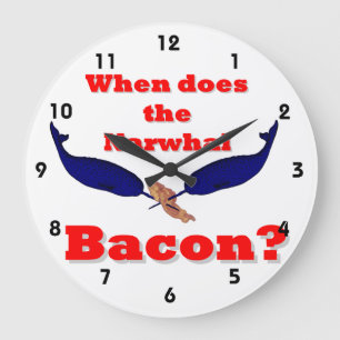 Wenn den Narwhal Speck tut Große Wanduhr