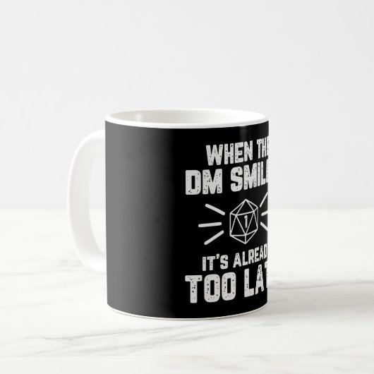 Wenn der DM RPG-Nerd lächelt Kaffeetasse (Vorderseite Links)