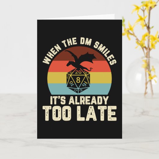 Wenn der DM RPG Nerd Retro lächelt Karte (Gelbe Blume)