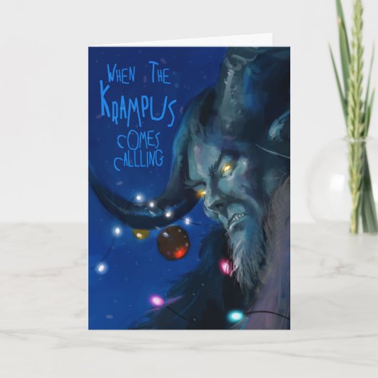 Wenn der Krampus ruft Feiertagskarte (Vorderseite)