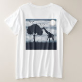 Wenn der Mond zur Giraffe flüstert Große Größe T-Shirt (Design Rückseite)