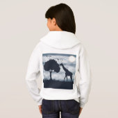 Wenn der Mond zur Giraffe flüstert Hoodie (Schwarz voll)