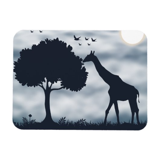 Wenn der Mond zur Giraffe flüstert Magnet (Horizontal)