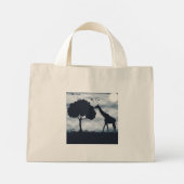 Wenn der Mond zur Giraffe flüstert Mini Stoffbeutel (Rückseite)