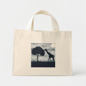 Wenn der Mond zur Giraffe flüstert Mini Stoffbeutel (Vorne)