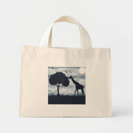 Wenn der Mond zur Giraffe flüstert Mini Stoffbeutel