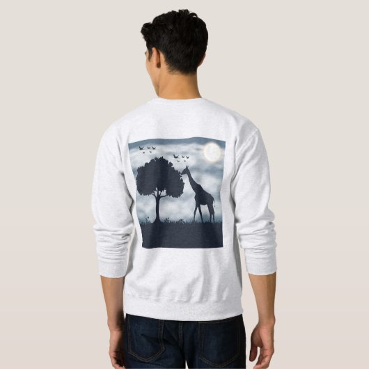Wenn der Mond zur Giraffe flüstert Sweatshirt (Schwarz voll)