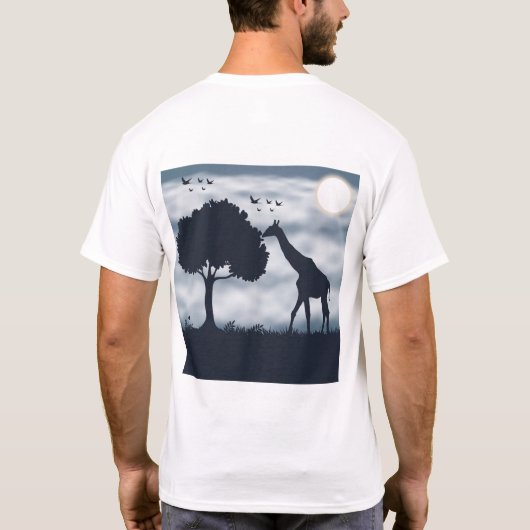 Wenn der Mond zur Giraffe flüstert T-Shirt (Rückseite)