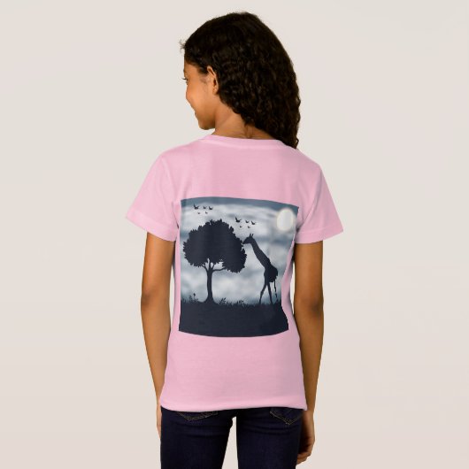 Wenn der Mond zur Giraffe flüstert T-Shirt (Schwarz voll)