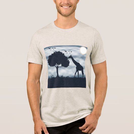 Wenn der Mond zur Giraffe flüstert Tri-Blend Shirt (Vorderseite)