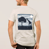 Wenn der Mond zur Giraffe flüstert Tri-Blend Shirt (Rückseite)