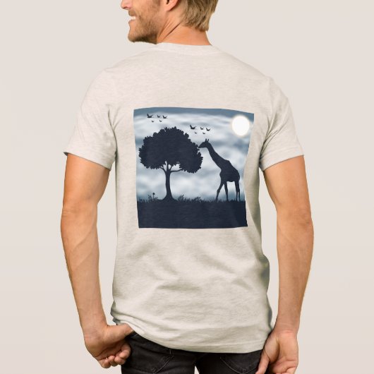 Wenn der Mond zur Giraffe flüstert Tri-Blend Shirt (Rückseite)