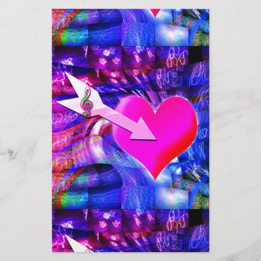 Wenn der Musikpfeil das Herz angriff Briefpapier (Vorderseite)