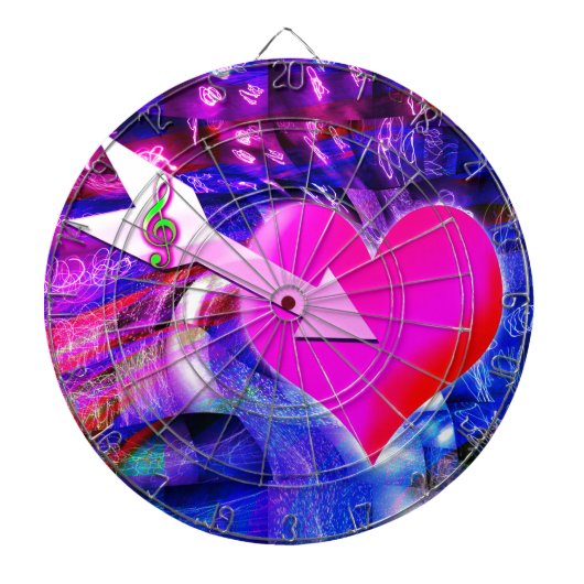 Wenn der Musikpfeil das Herz angriff Dartscheibe (vorne)