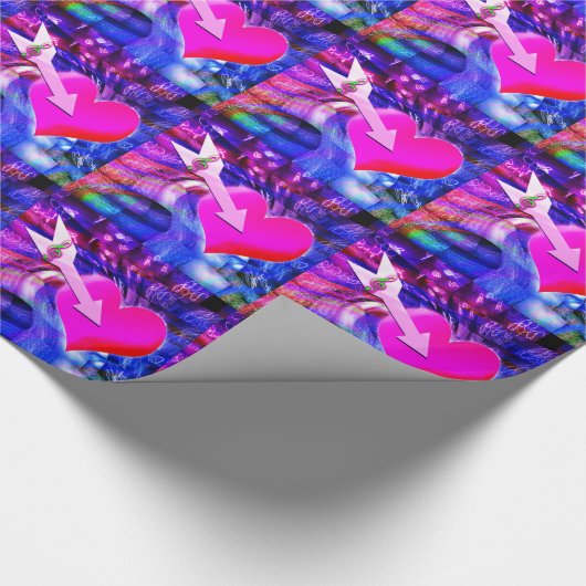 Wenn der Musikpfeil das Herz angriff Geschenkpapier (Ecke)