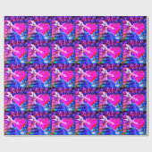 Wenn der Musikpfeil das Herz angriff Geschenkpapier (Flach)