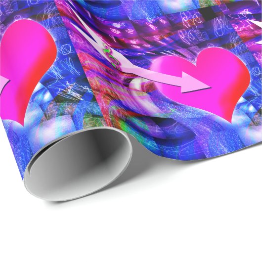 Wenn der Musikpfeil das Herz angriff Geschenkpapier (Rolleneckpunkt)