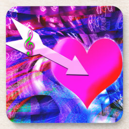 Wenn der Musikpfeil das Herz angriff Getränkeuntersetzer