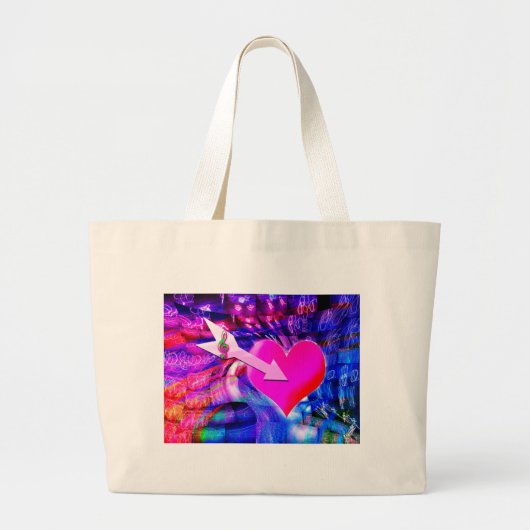 Wenn der Musikpfeil das Herz angriff Jumbo Stoffbeutel (Vorne)