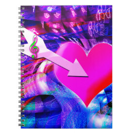 Wenn der Musikpfeil das Herz angriff Notizblock