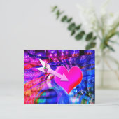 Wenn der Musikpfeil das Herz angriff Postkarte (Stehend Vorderseite)