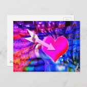 Wenn der Musikpfeil das Herz angriff Postkarte (Vorne/Hinten)