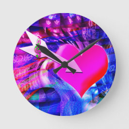 Wenn der Musikpfeil das Herz angriff Runde Wanduhr