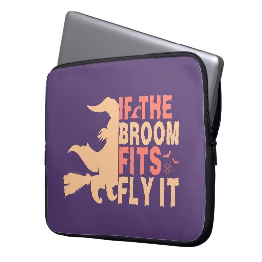 Wenn der Raum Fliegen passt es lustiges Zitat Hall Laptopschutzhülle (Vorderseite Links)