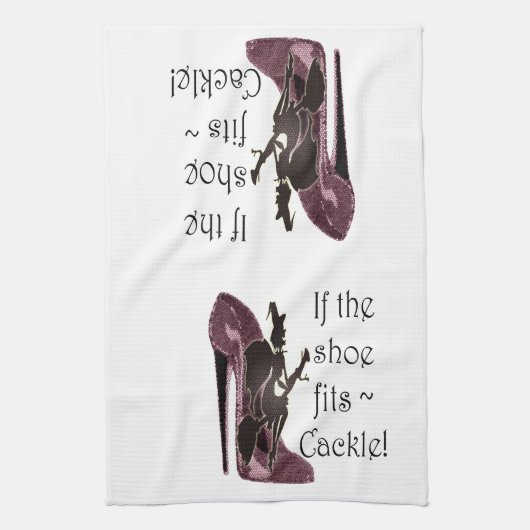 Wenn der Schuh ~ Gegacker passt! Sprüche-Geschenke Handtuch (Vertikal)