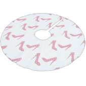 Wenn der Schuh rosa Weihnachtsbaum-Rock passt Polyester Weihnachtsbaumdecke (Schrägansicht)