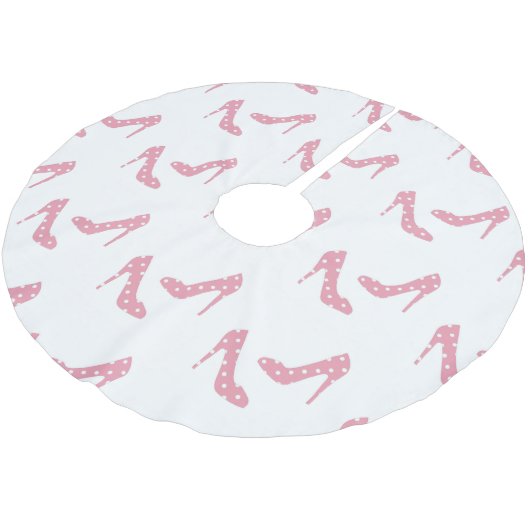 Wenn der Schuh rosa Weihnachtsbaum-Rock passt Polyester Weihnachtsbaumdecke (Schrägansicht)