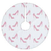 Wenn der Schuh rosa Weihnachtsbaum-Rock passt Polyester Weihnachtsbaumdecke (Vorderseite)