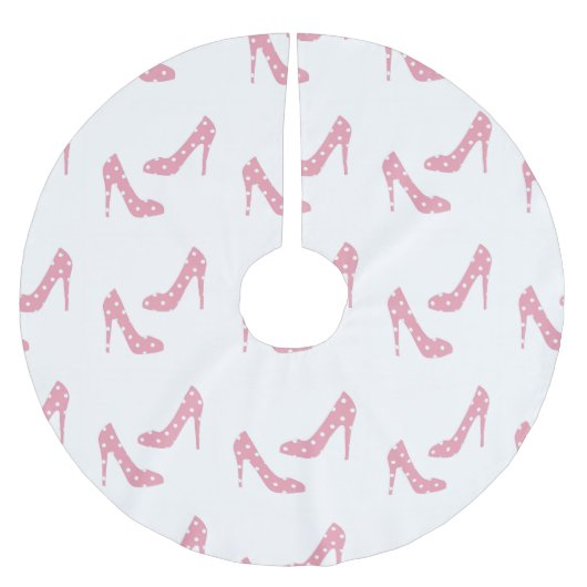 Wenn der Schuh rosa Weihnachtsbaum-Rock passt Polyester Weihnachtsbaumdecke (Vorderseite)