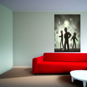 Wenn die Alien für Sie kommt AI Art Poster