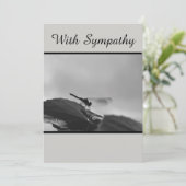 Wenn die Beileids-Karte Libelle in der grauen Einladung (Stehend Vorderseite)