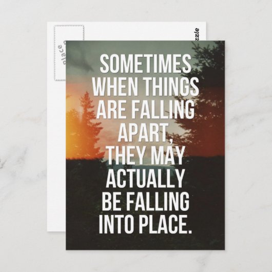 Wenn die Dinge abnehmen Zitat Postkarte (Vorne/Hinten)