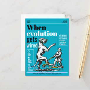 Wenn die Evolution verdrahtet wird, sind Great Dan Feiertagspostkarte