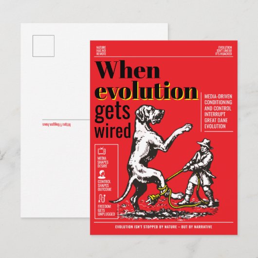 Wenn die Evolution verdrahtet wird, sind Great Dan Postkarte (Vorne/Hinten)
